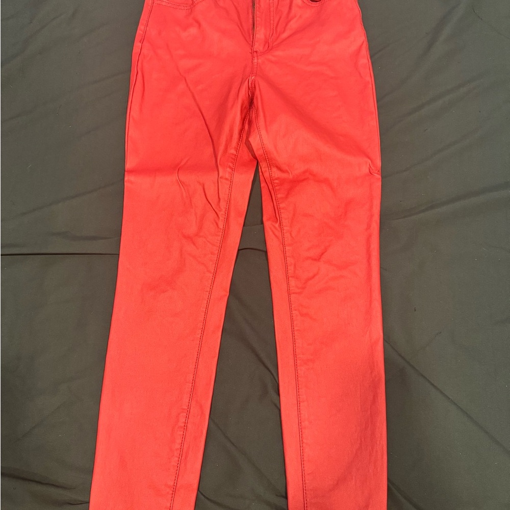 Women's Red Latex Jeans